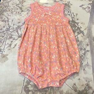 Baby Beginnings One Piece 3/6 Months Pink Floral